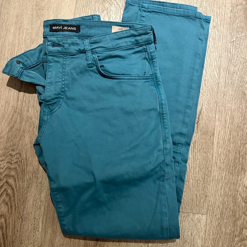 Mavi Slim Straight Jeans Teal Blue